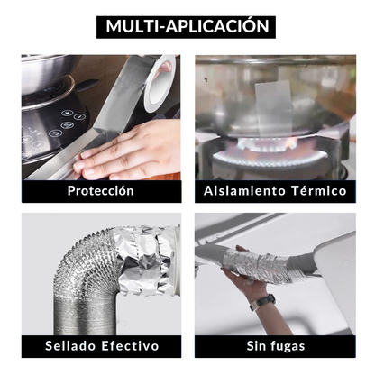 AluTape® Cinta Adhesiva de Aluminio Resistente al Agua x2 Unidades