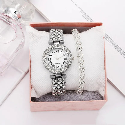 Quartz® Reloj de Lujo con Diamantes + Pulsera de Regalo 🎁