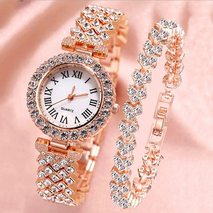 Quartz® Reloj de Lujo con Diamantes + Pulsera de Regalo 🎁