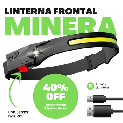 Nova® Linterna Frontal Recargable con Sensor