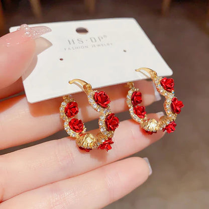 JOYERÍA EUROPEA! ARETES ROSAS CLASICC