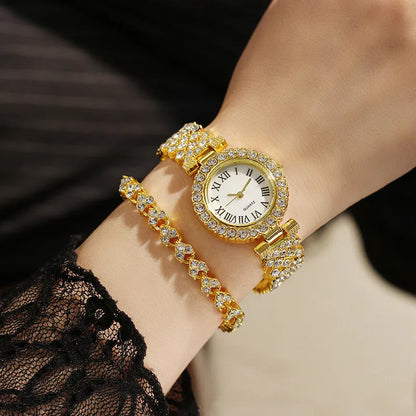 Quartz® Reloj de Lujo con Diamantes + Pulsera de Regalo 🎁