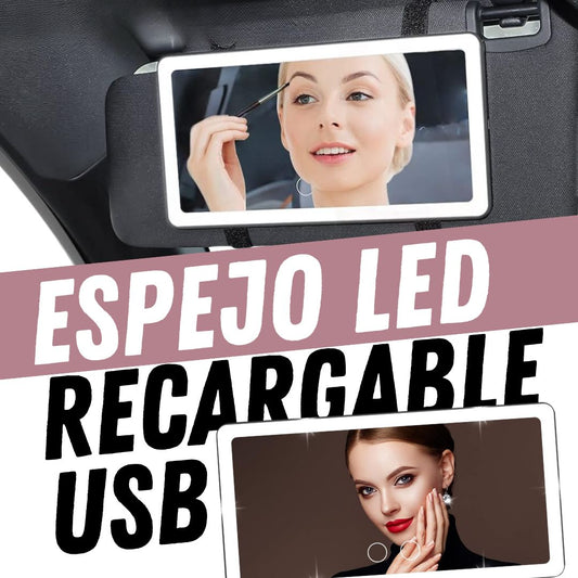 ESPEJO LED RECARGABLE USB PARA CARRO